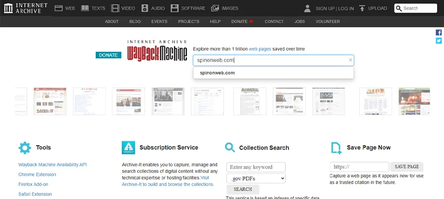 Enter your web page URL & Search
