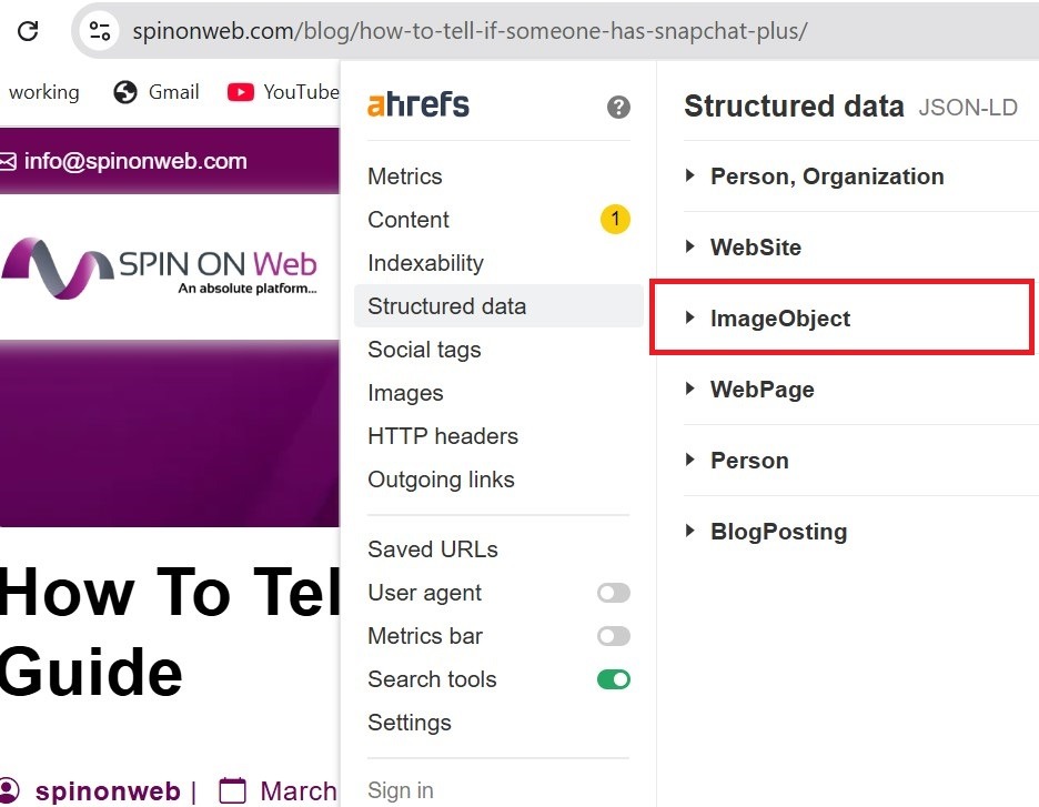 Relevant structured data and image signals